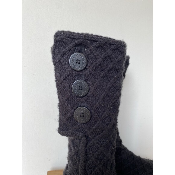 Ugg Australia Womens Boots Size 7 Black Lattice Cardy Sweater Knit S/N 3066 Y2K - Picture 7 of 11
